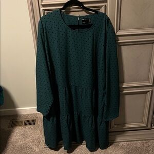 ASOS Curve Teal Long Sleeve Dress